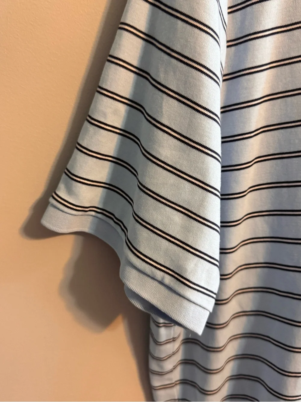 Polo Ralph Lauren Men's Large Classic Fit Blue Striped Cotton Polo Shirt